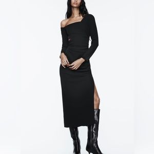 Zara wraped asymmetric midi dress